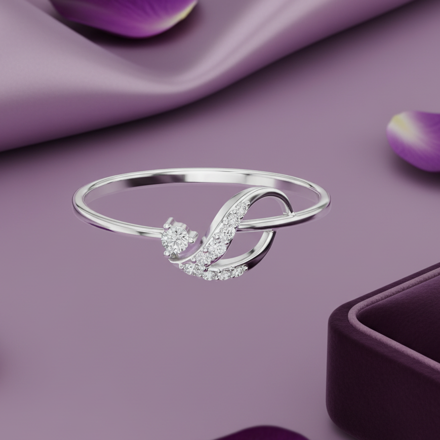 Curved Open Frame Arched Circle Diamond