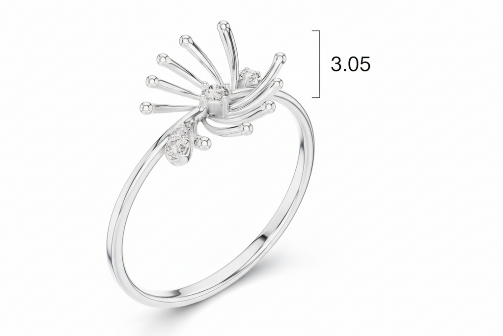 Feminine Floral Diamond Silhouette Serenity Wave