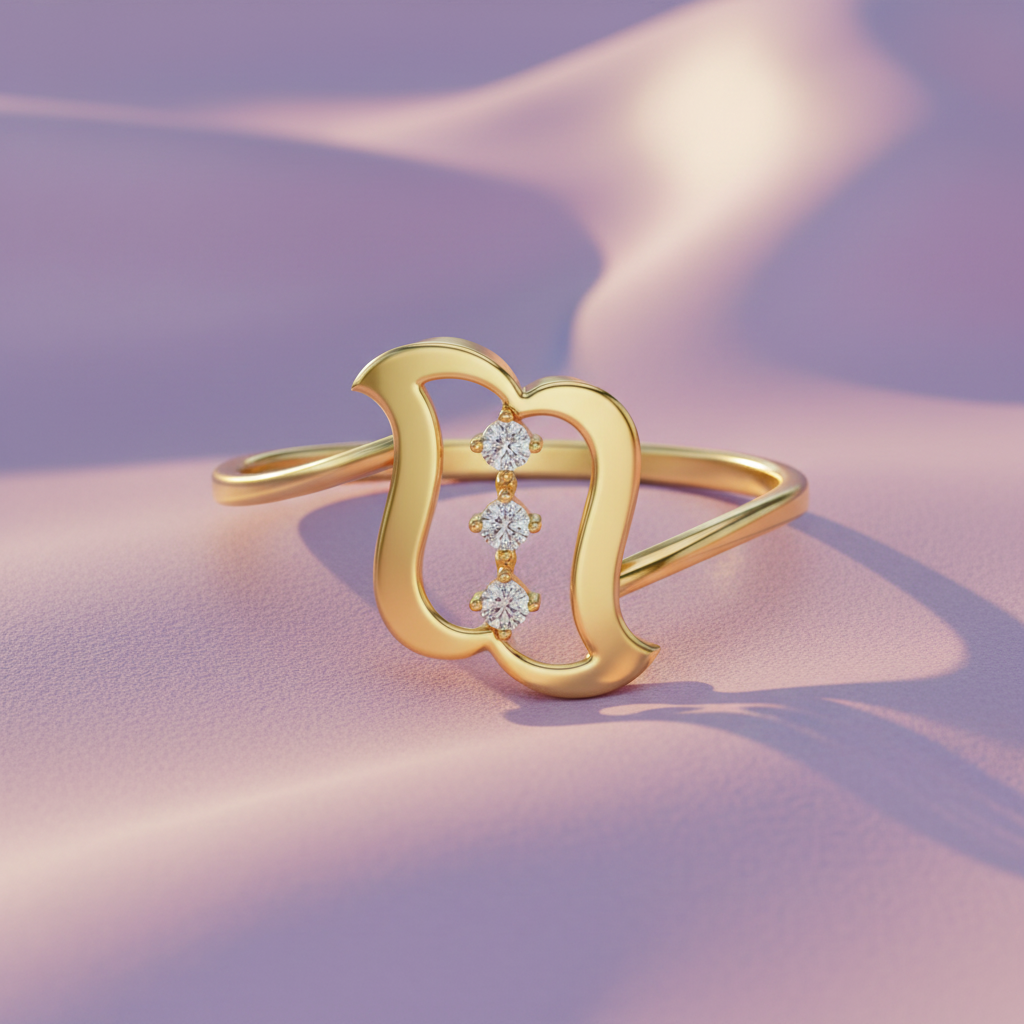 Geometric Shield Diamond Accent