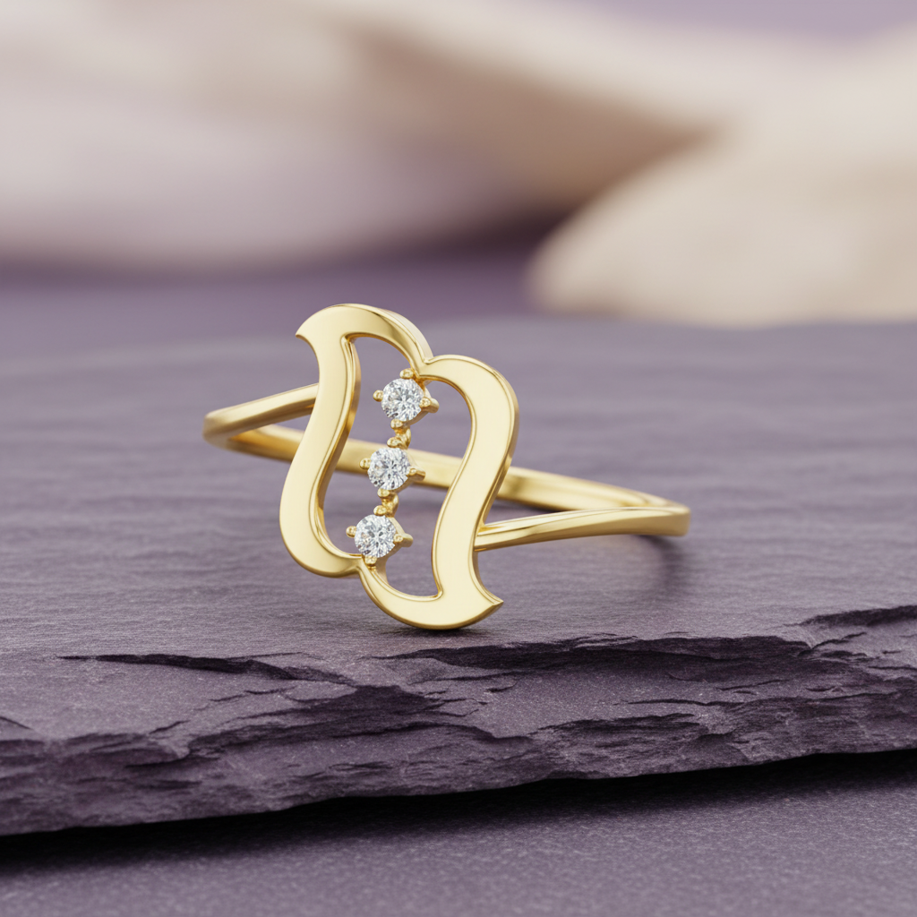 Geometric Shield Diamond Accent