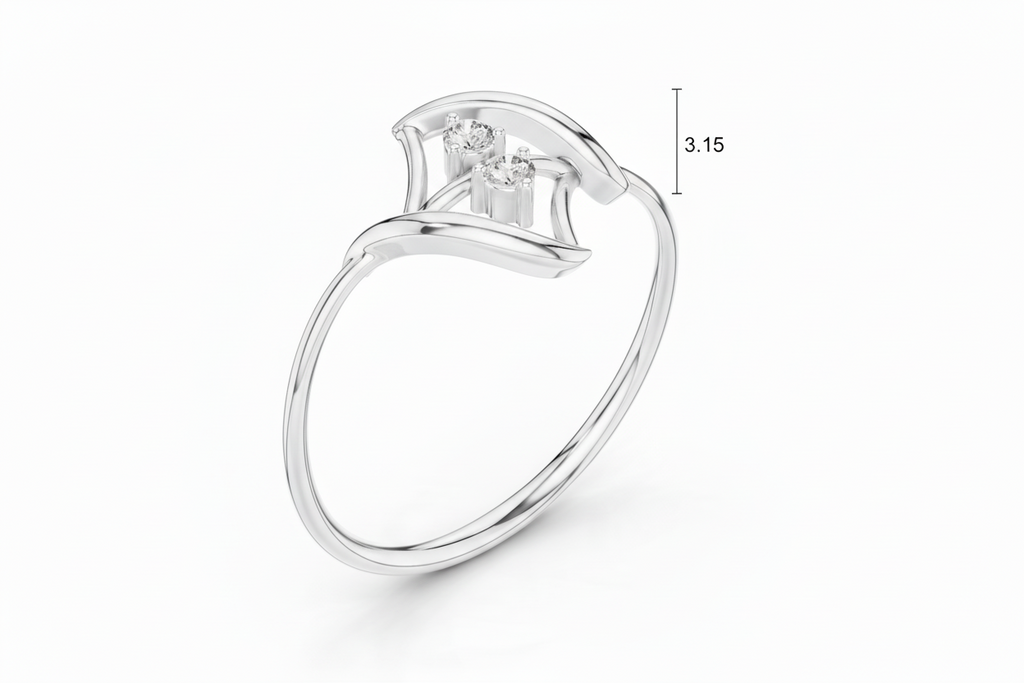 Three Angular Trio Diamond Accent