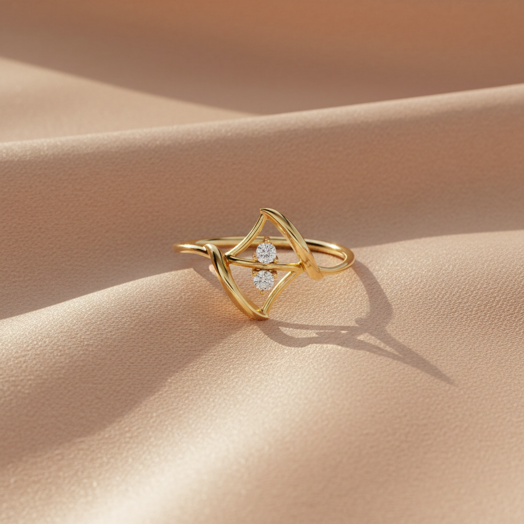 Three Angular Trio Diamond Accent