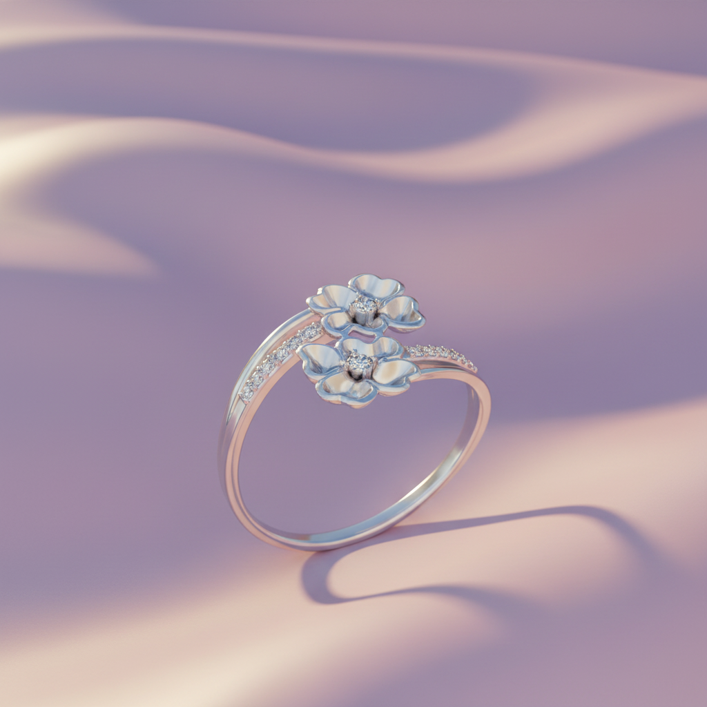 Double Flower Side-by-Side Coupled Blossom Diamond