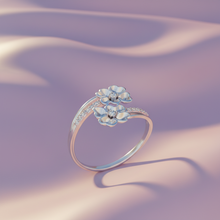 Load image into Gallery viewer, Double Flower Side-by-Side Coupled Blossom Diamond