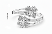 Load image into Gallery viewer, Double Flower Side-by-Side Coupled Blossom Diamond