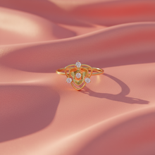 Load image into Gallery viewer, Modernist Crest Line Shield Diamond Accent