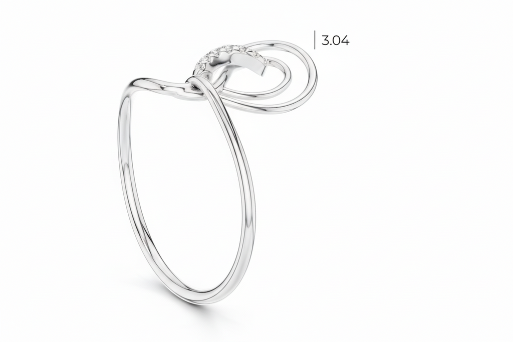 Sketch Freehand Infinity Diamond Accent