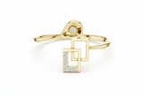Angular Silhouette Minimal Shape Diamond Accent