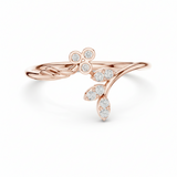 Nature Inspired Leaf Silhouette Diamond Sparkle
