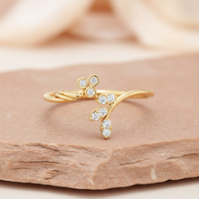 Load image into Gallery viewer, Nature Inspired Leaf Silhouette Diamond Sparkle