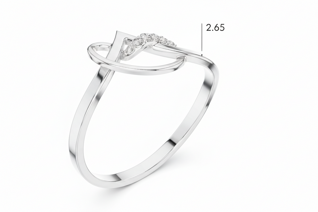 Endless Curve Flowing Contour Diamond Accent