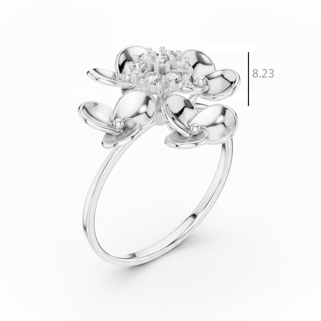 Clustered Four Flower Diamond Accent