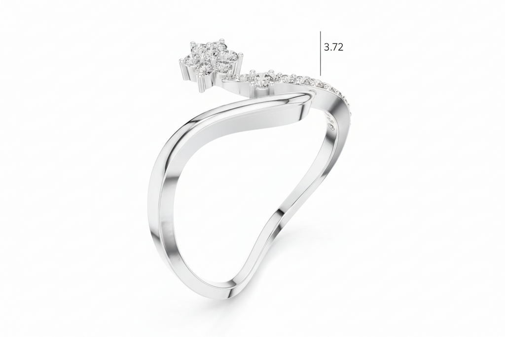 Stellar Crescent Halo Diamond Sparkle