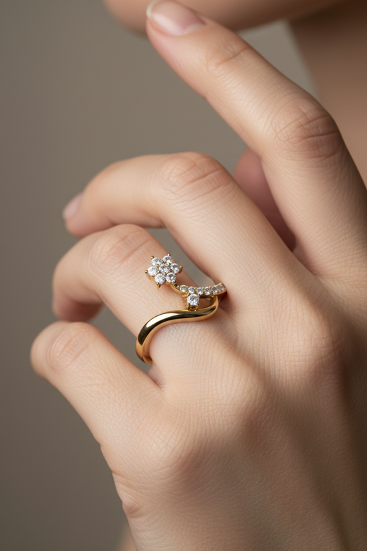 Stellar Crescent Halo Diamond Sparkle