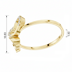 Romantic Diamond Heart Delicate Open Frame