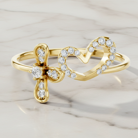 Dainty Heart and Flower Diamond