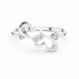 Romantic Diamond Dual Heart Openwork Lattice Design