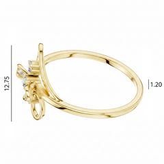 Organic Diamond Petal Blooming Sculptural Floral Elegance