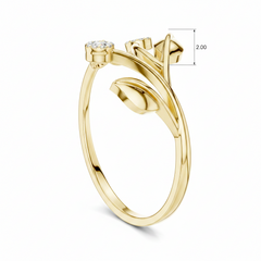 Sweeping Diamond Leaf Bypass Botanical Open-Silhouette Elegance