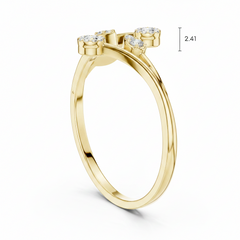 Botanical Diamond Multi-Leaf Sculpted Garden Elegance