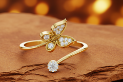 Diamond Fluttering Butterfly Airy Spread Unfurled Soaring Hovering Ethereal Graceful Nature-Inspired Feminine Luminous