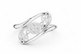 Vintage Filigree Wave Nine Stone Diamond