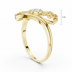 Vintage Filigree Wave Nine Stone Diamond