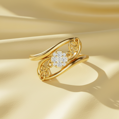 Vintage Filigree Wave Nine Stone Diamond