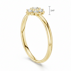 Classic Lotus Silhouette Seven Stone Diamond