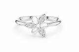Petal Spread Flower Six Stone Diamond