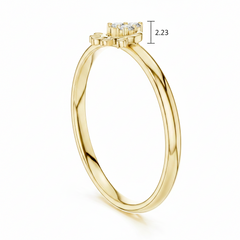 Stacking Accent Half Heart Three Stone Diamond