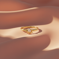 Stacking Accent Half Heart Three Stone Diamond