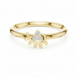 Stacking Accent Half Heart Three Stone Diamond