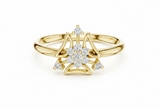 Triple Geometric Trio Facet Natural Diamond