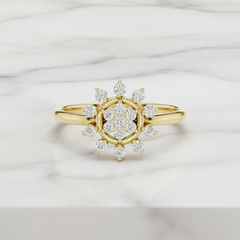 Opulent Antique Bloom Halo Cluster Natural Diamond