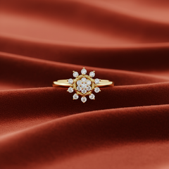 Opulent Antique Bloom Halo Cluster Natural Diamond
