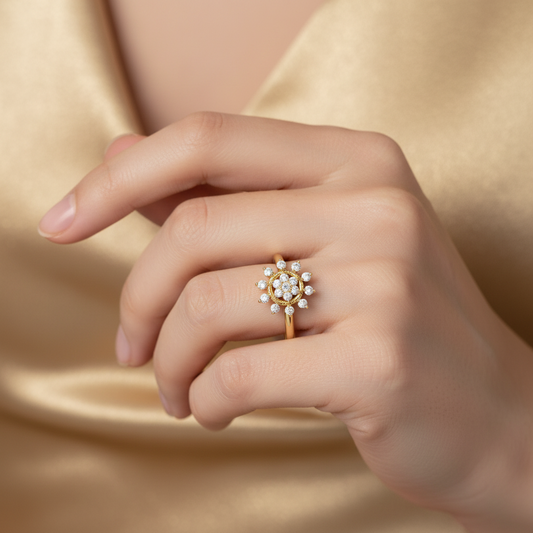 Opulent Antique Bloom Halo Cluster Natural Diamond