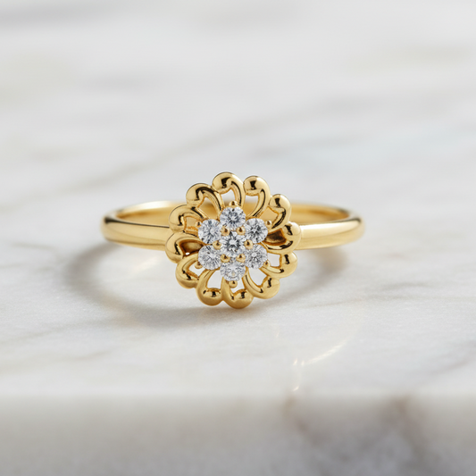 Floral Infinity Halo Natural Diamond