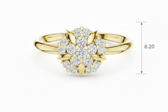 Floral Cluster Petal Crown Natural Diamond