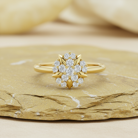 Floral Cluster Petal Crown Natural Diamond