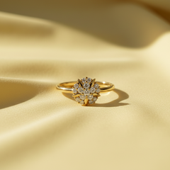 Floral Cluster Petal Crown Natural Diamond
