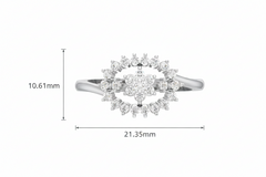 Double Halo Geometric Openwork Diamond