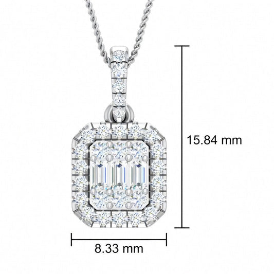 Square Style Baguette Round Cluster Diamond