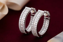 Load image into Gallery viewer, Baguette &amp; Round Diamond Huggies