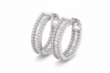 Load image into Gallery viewer, Baguette &amp; Round Diamond Huggies