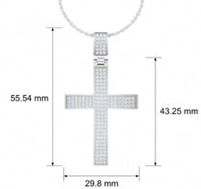 Load image into Gallery viewer, Triple Row Diamond Statement Cross Hip Hop Style