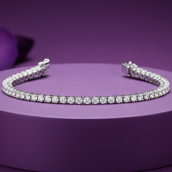 Chic & Sleek Gold Round Diamond Bracelet