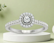 Load image into Gallery viewer, Resplendent Full Halo Diamond Encrusted Solitaire Bridal
