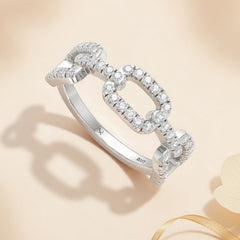 Triple Box-Link Geometric Diamond Encrusted Interlocked