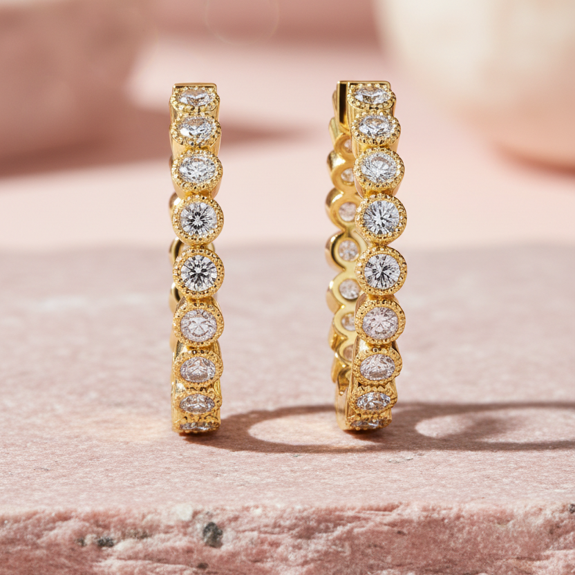 Milgrain Bezel-Set Diamond Sovereign